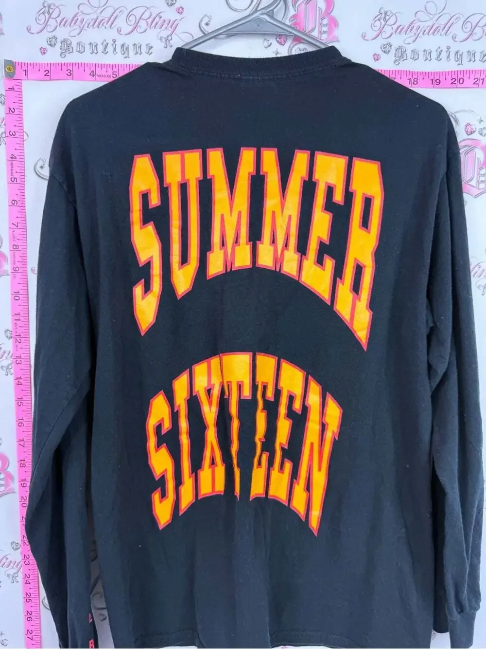 Gildan Black Long-Sleeve Tee with Yellow-Orange "REVENGE" Graphic - Picture 5 of 10